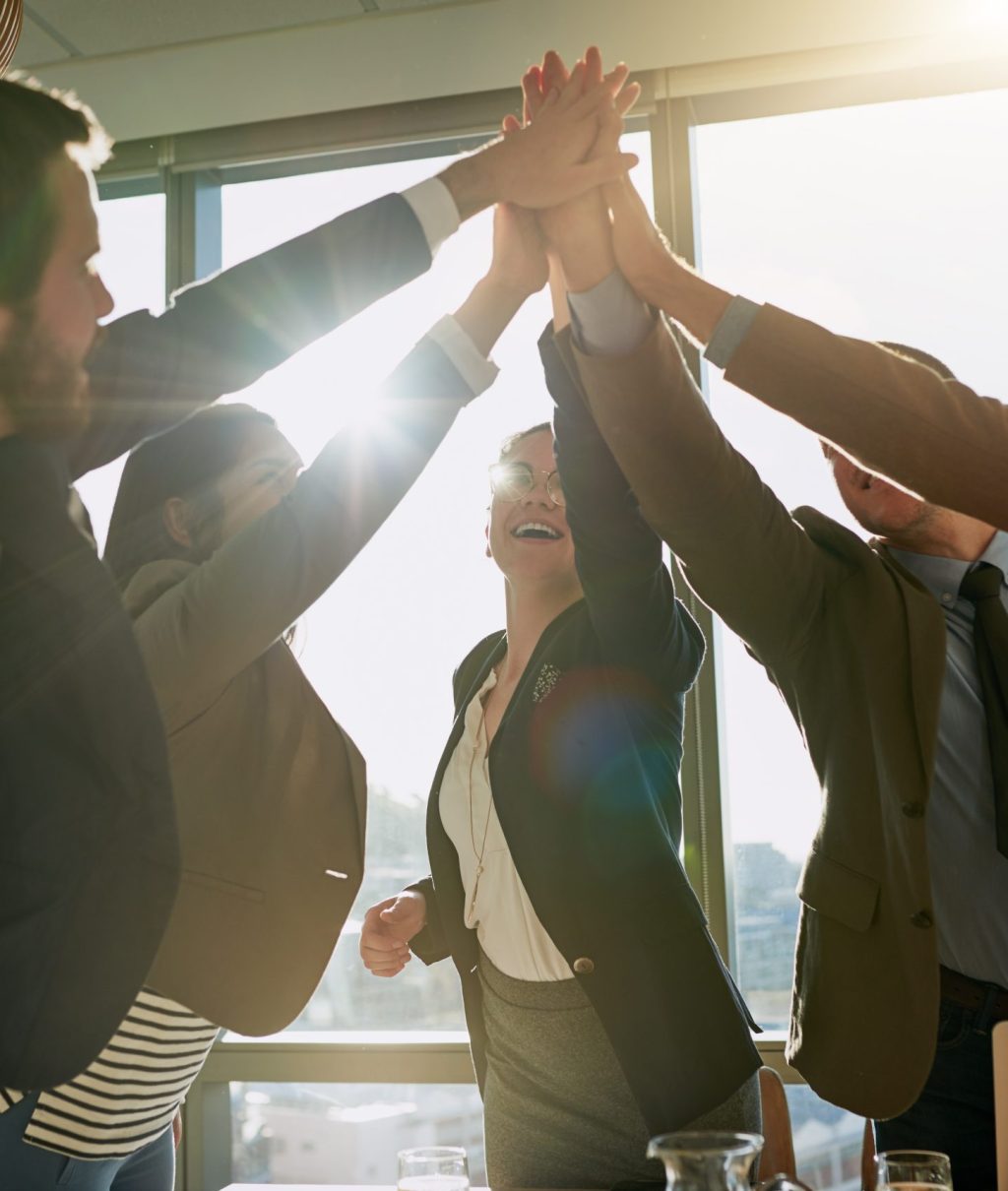 Happy,,Business,People,And,Hands,Together,With,Team,For,Collaboration,